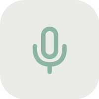 Icon of a microphone with a minimalistic design.