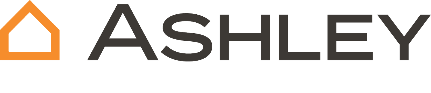 The logo of a home or real estate company named Ashley, featuring an orange house outline and the word 'ASHLEY' in bold black letters.