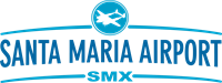 Logo of Santa Maria Airport with blue airplane icon and text 'Santa Maria Airport SMX'