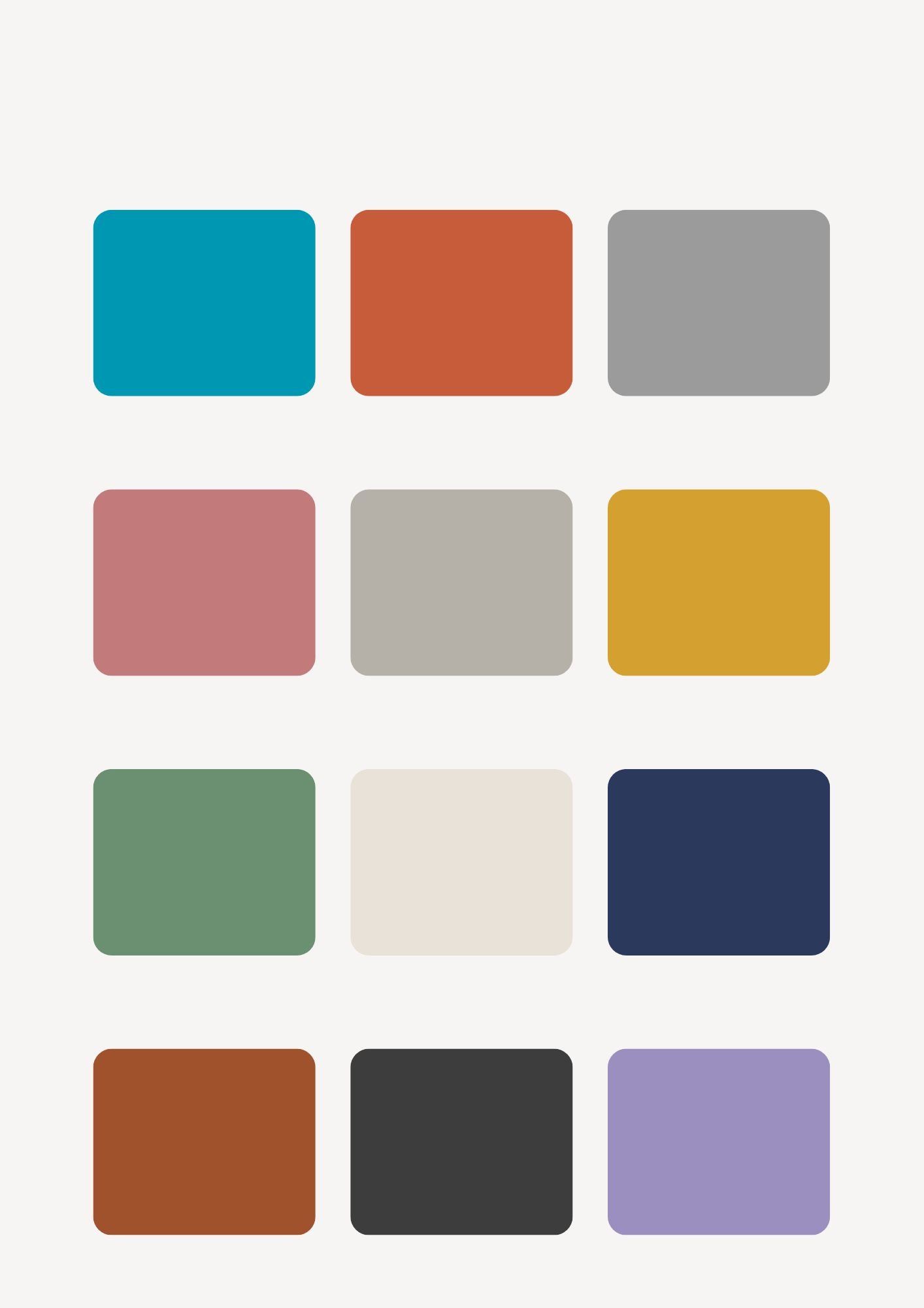 color palette with various spring colors