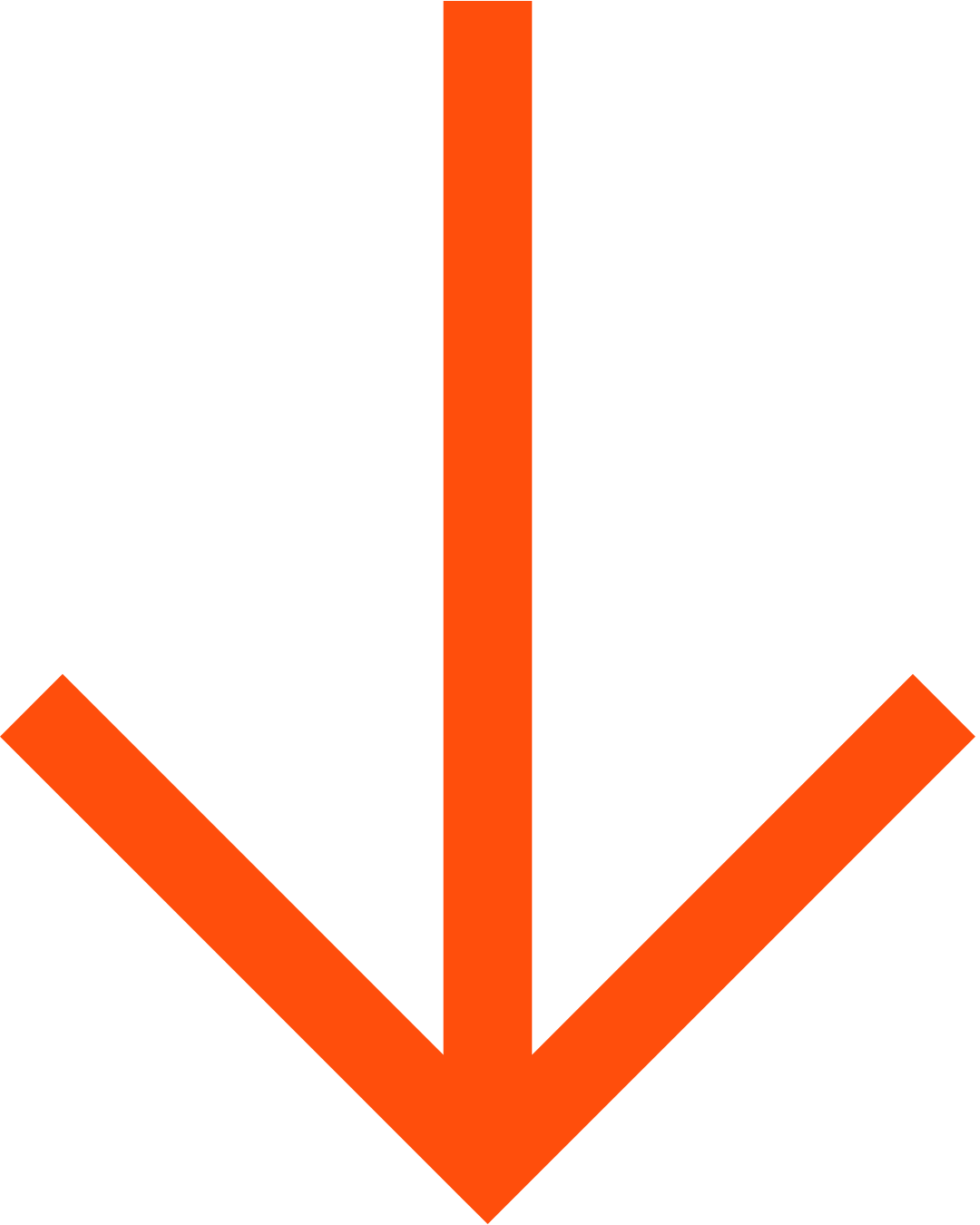 Downward pointing orange arrow icon.