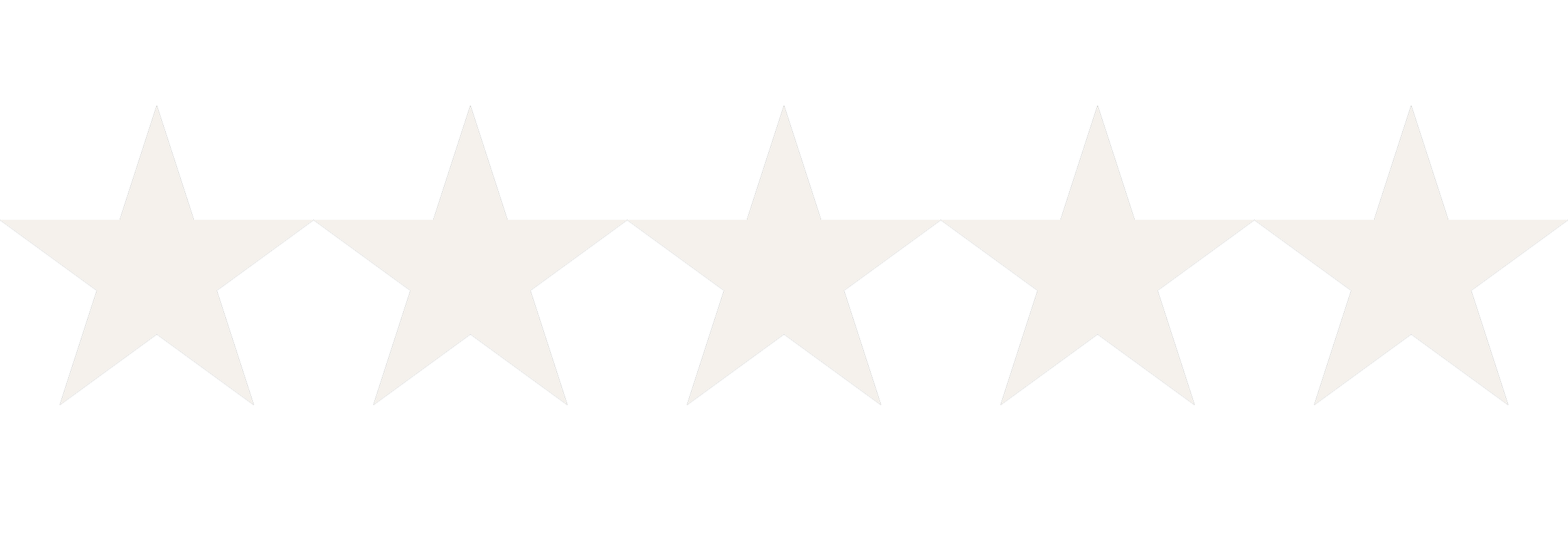 Five white stars on a black background in a row.