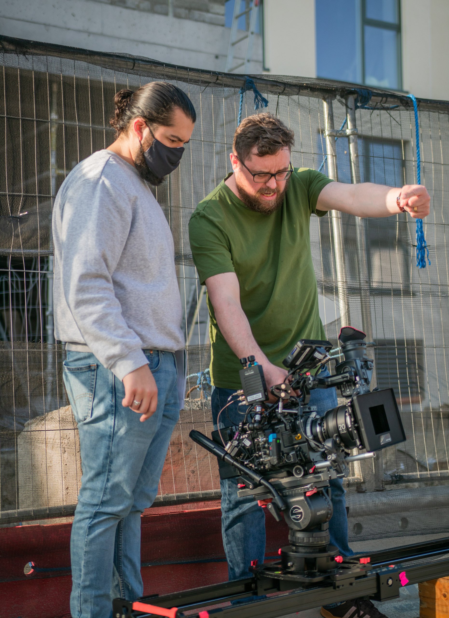 Jordan Murshed directing and collaborating with the Patrick Jordan during a film production.