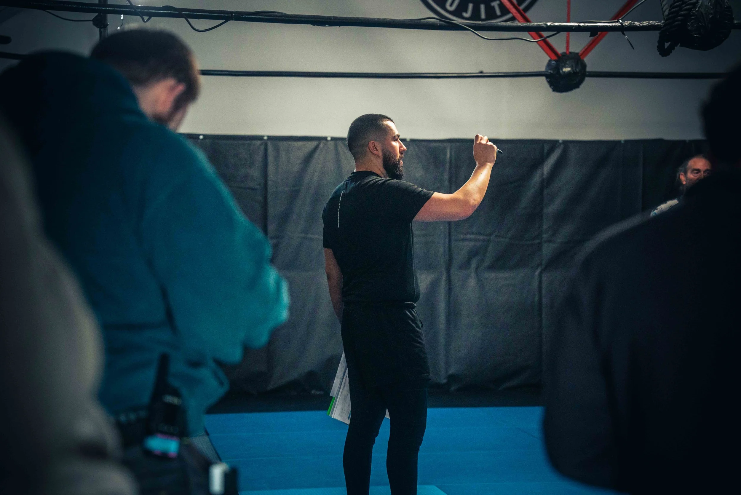Jordan Murshed directing cast and crew during production of the short film The Comeback.