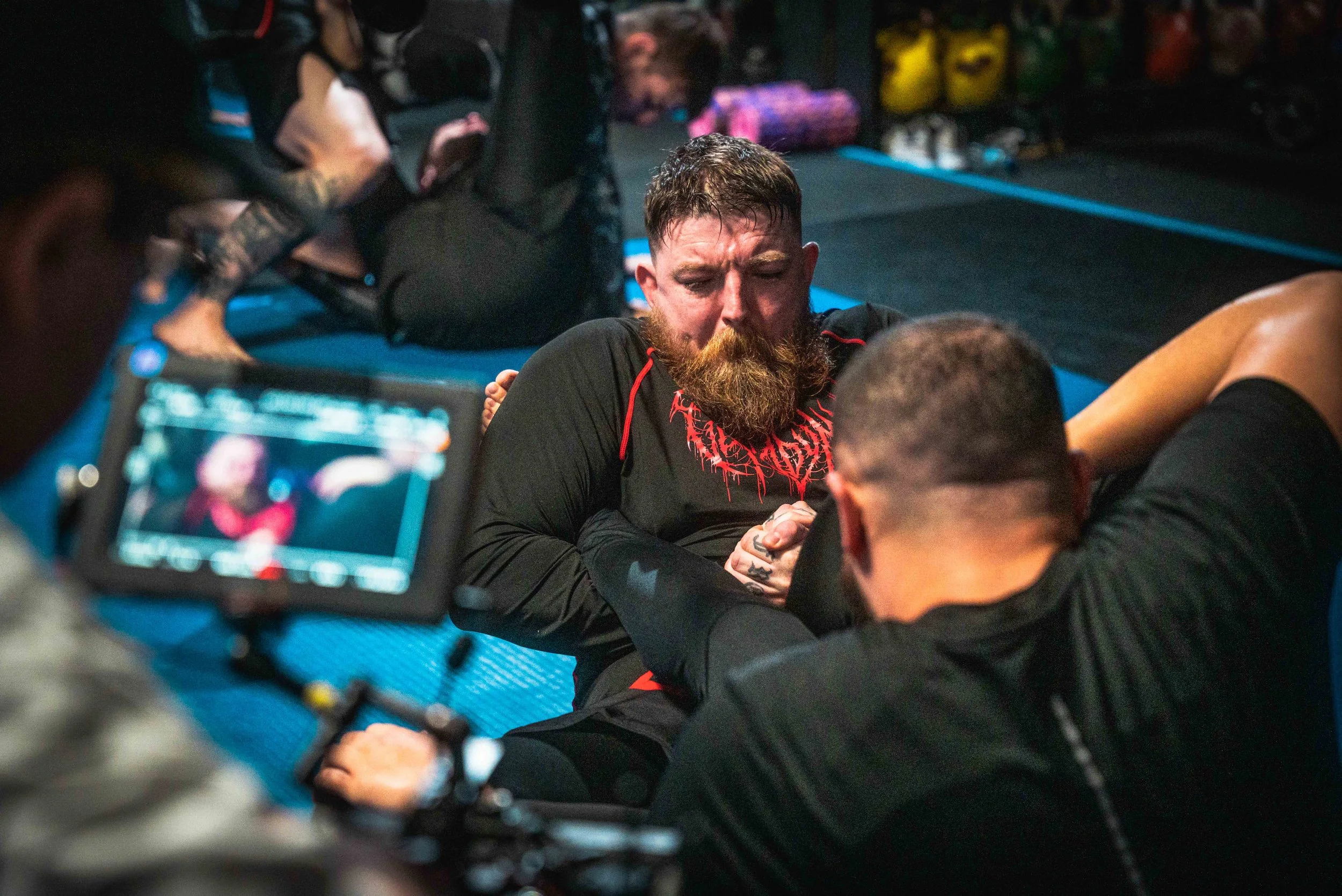 Jordan Murshed directing a fight sequence for The Comeback short film.