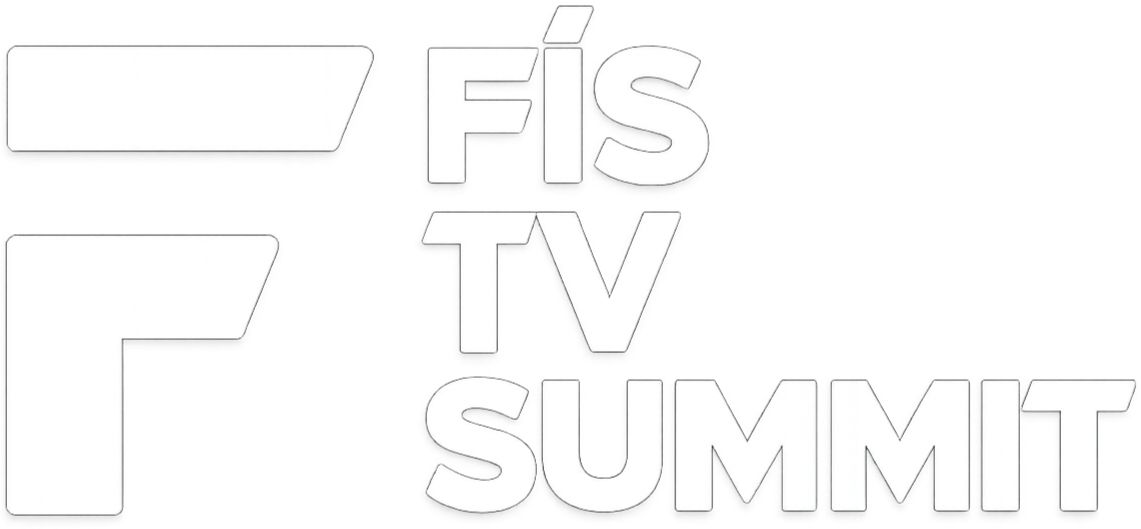 Logo for FIS TV Summit with stylized text and graphic elements.