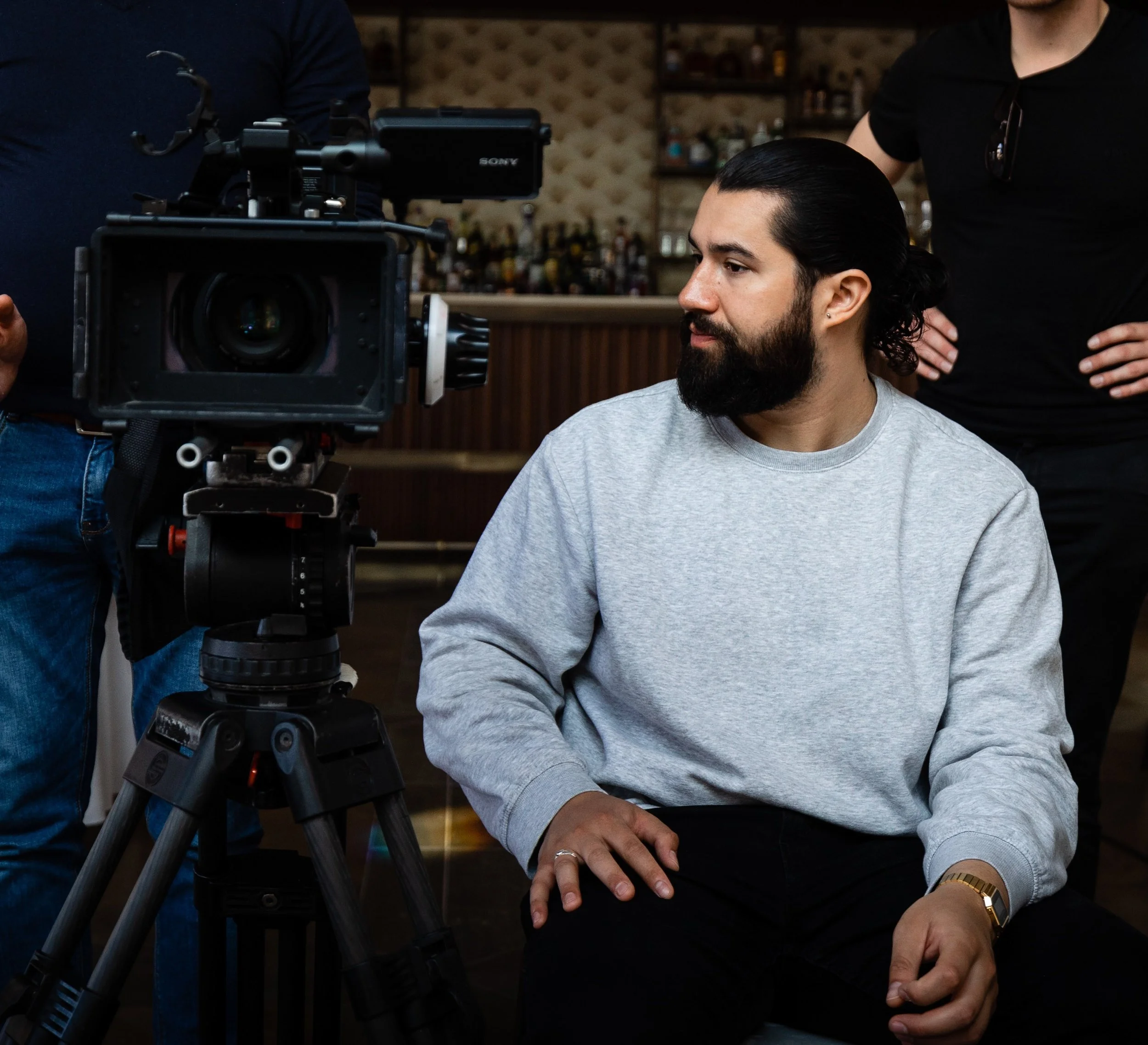 Jordan Murshed working as a film, television and commercial director during production.