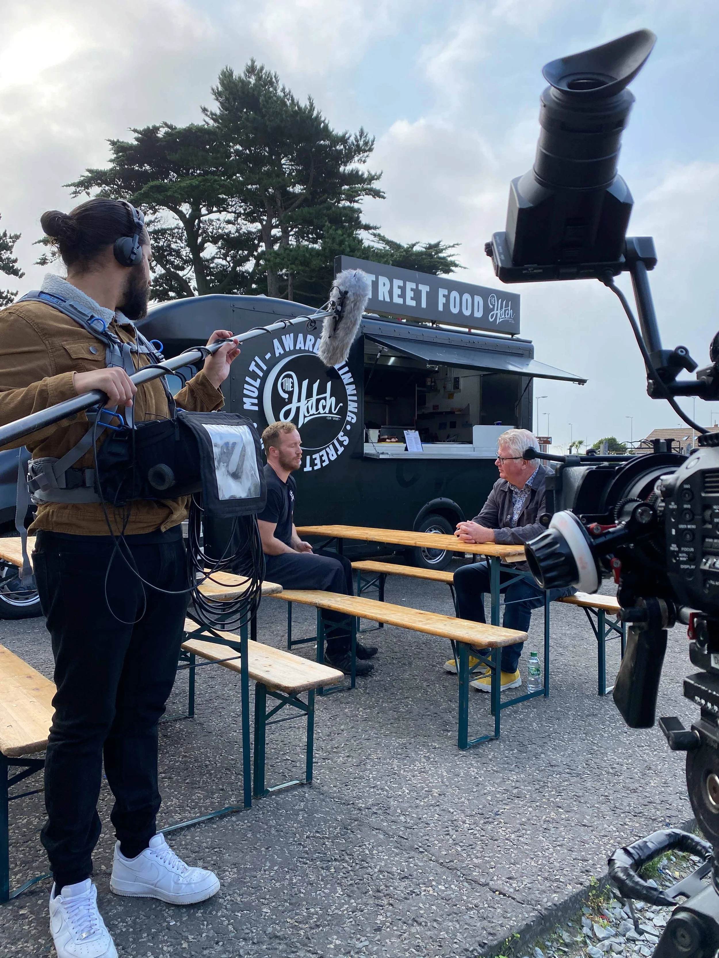 Jordan Murshed providing production sound mixing and location sound recording for RTÉ's Paul Flynn's Food Truck Favourites.
