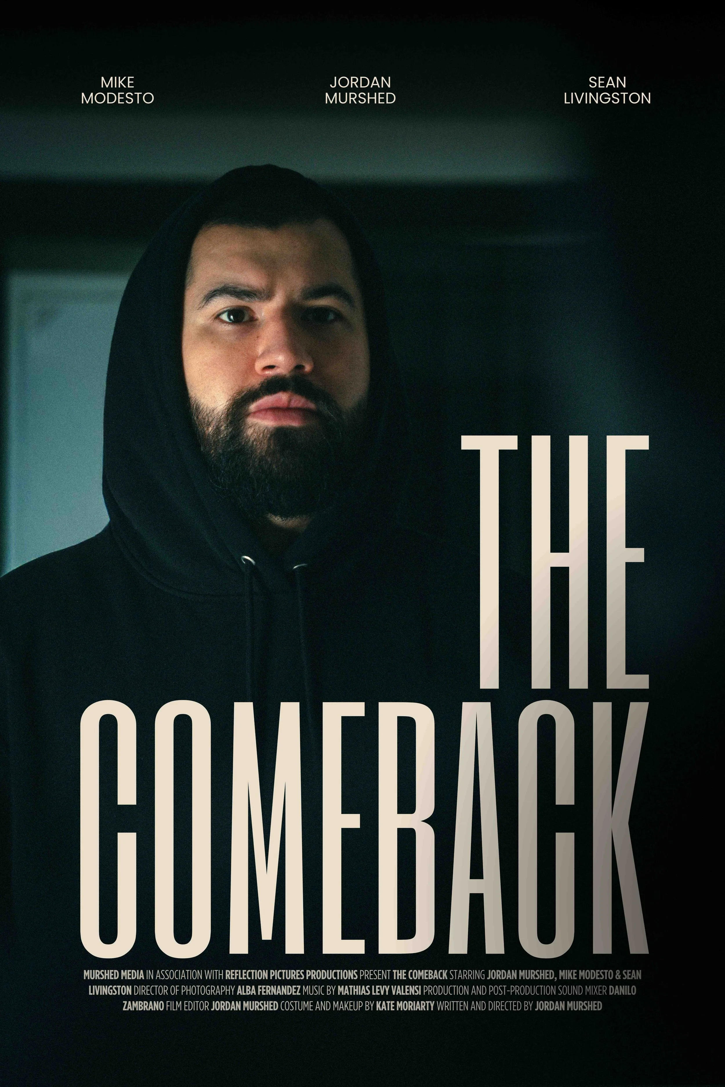 The Comeback short film poster for the award nominated drama written and directed by Jordan Murshed.