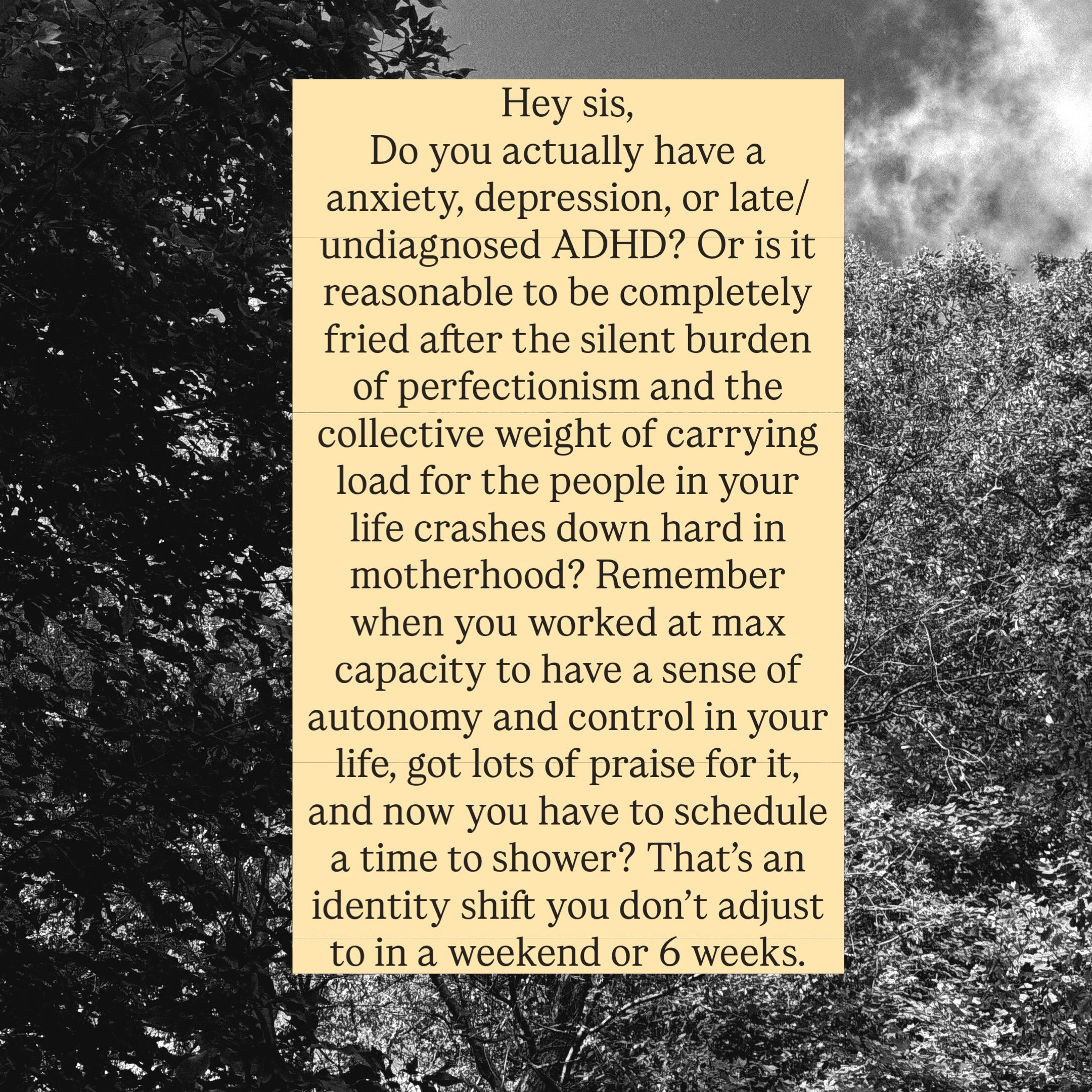 The diagnostic codes give us a name for observable symptoms, but they do not capture the whole experience of a person. You may feel anxious or depressed in this season of life AND those emotion states could be really reasonable given the circumstance