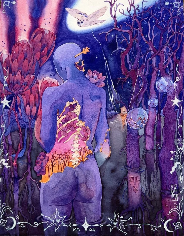 The chaos maze (Diptych). Cotton paper. Watercolor, gouache. 2022. 40x30 cm.