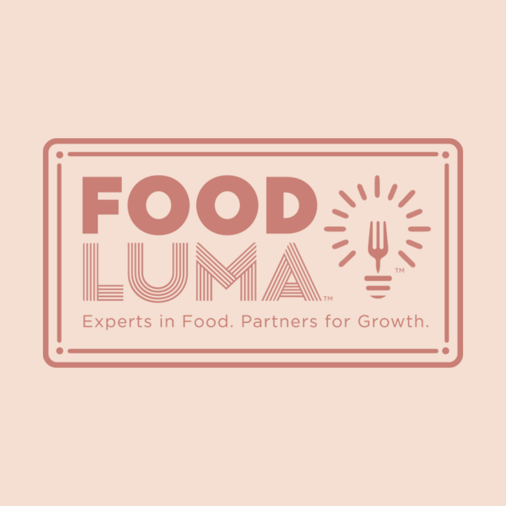 Logo for Food LUMA with the tagline "Experts in Food. Partners for Growth." on a pink background.