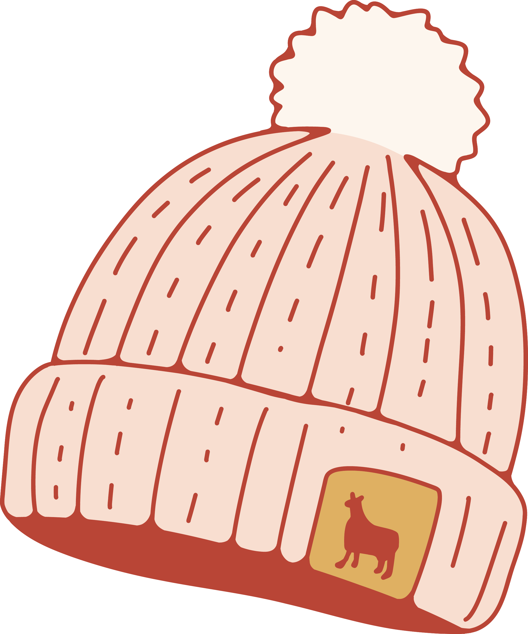 Illustration of alpaca knit hat
