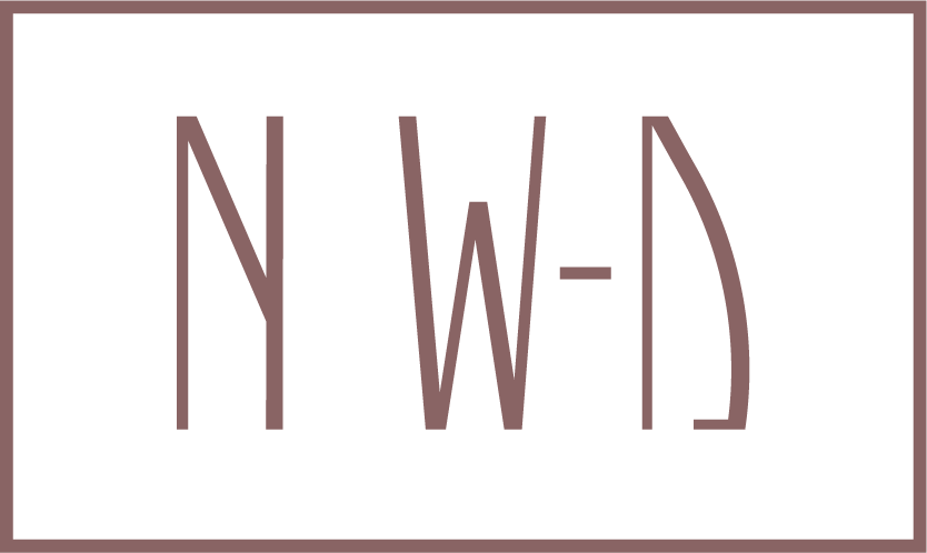 Grafik mit großen Buchstaben N W-D, für Nicole Wildling-Dowalil, auf weißem Hintergrund.
