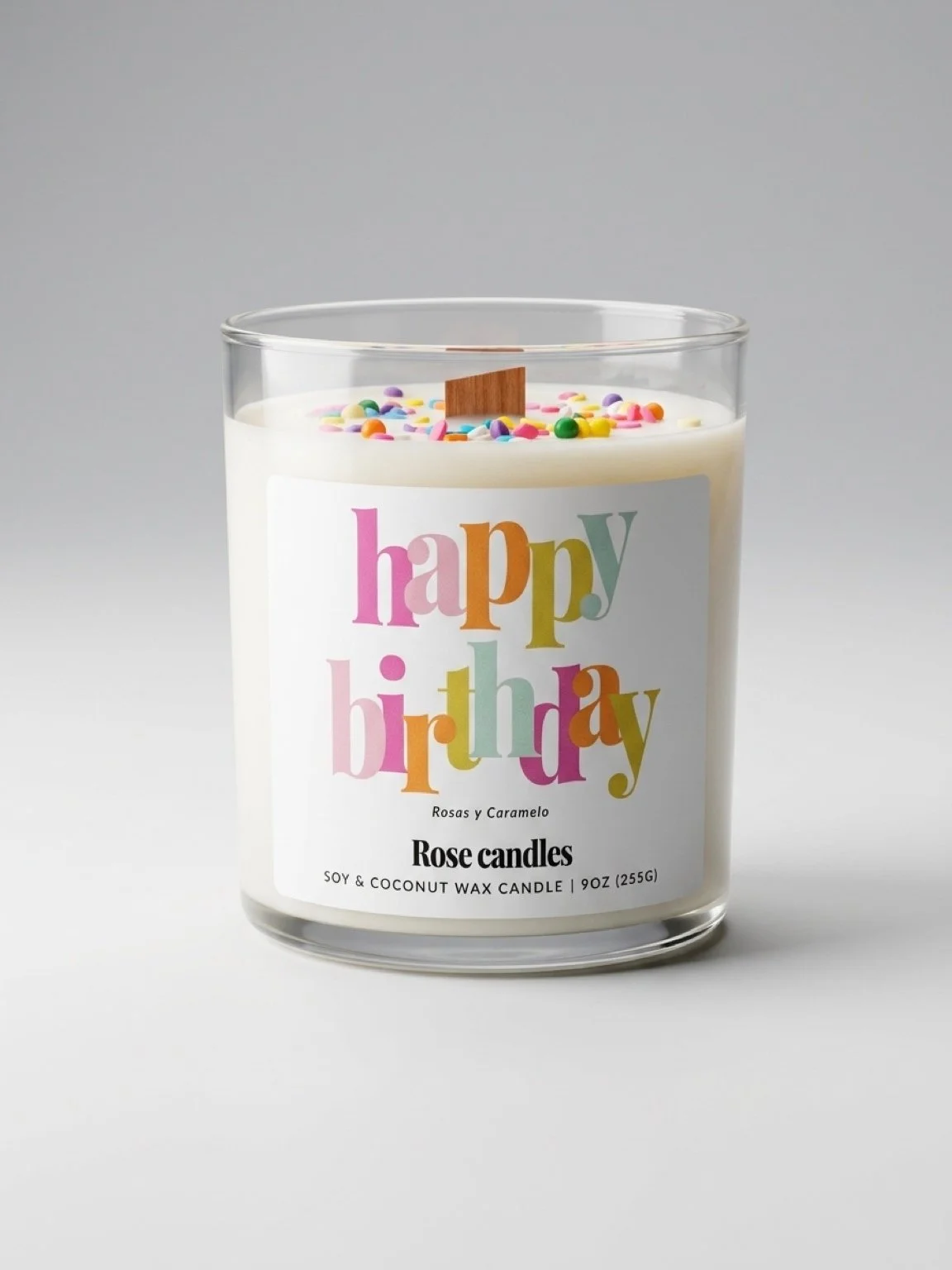 Happy Bday candle  - Caramel Rose Fragance 9 oz