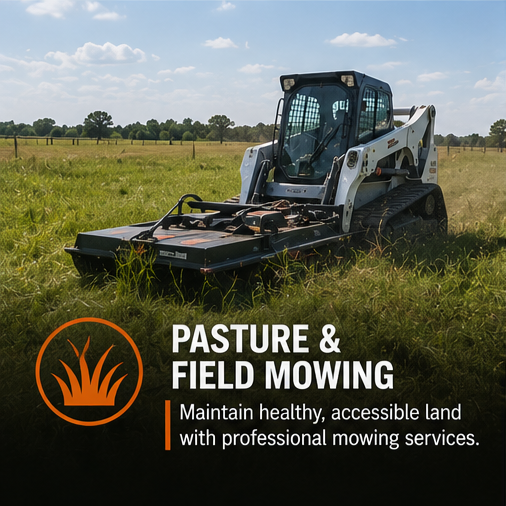 Pasture and field mowing service in Northern Colorado maintaining large rural acreage and reducing overgrown vegetation for property management