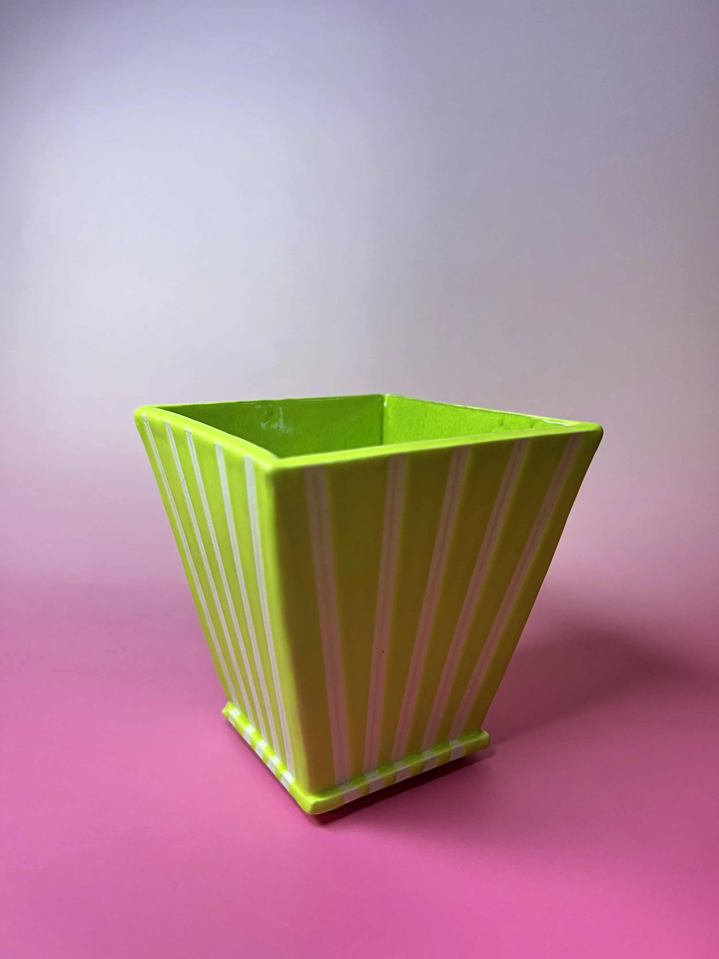  chartreuse ceramic vase