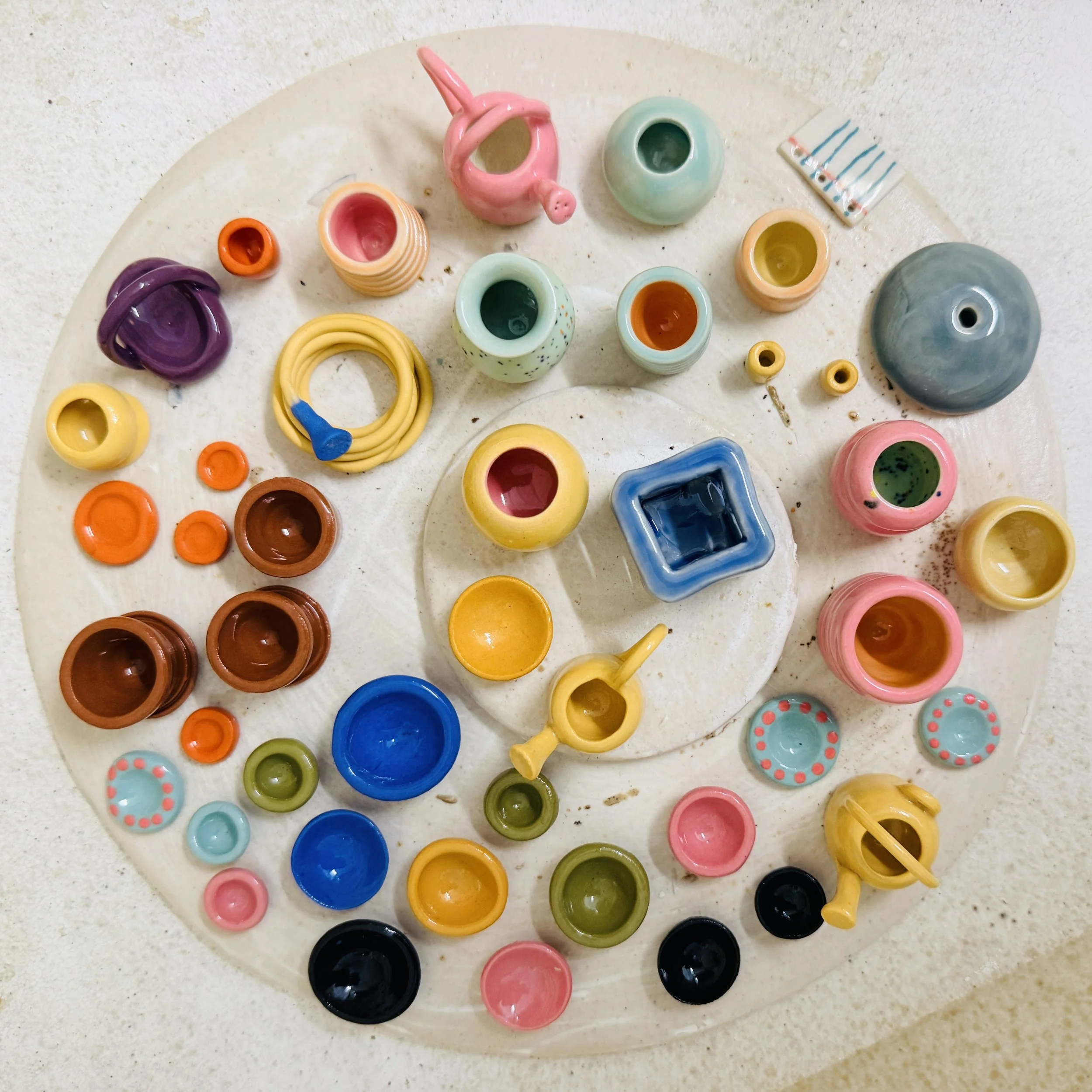 Miniature Colorful Ceramic Pots