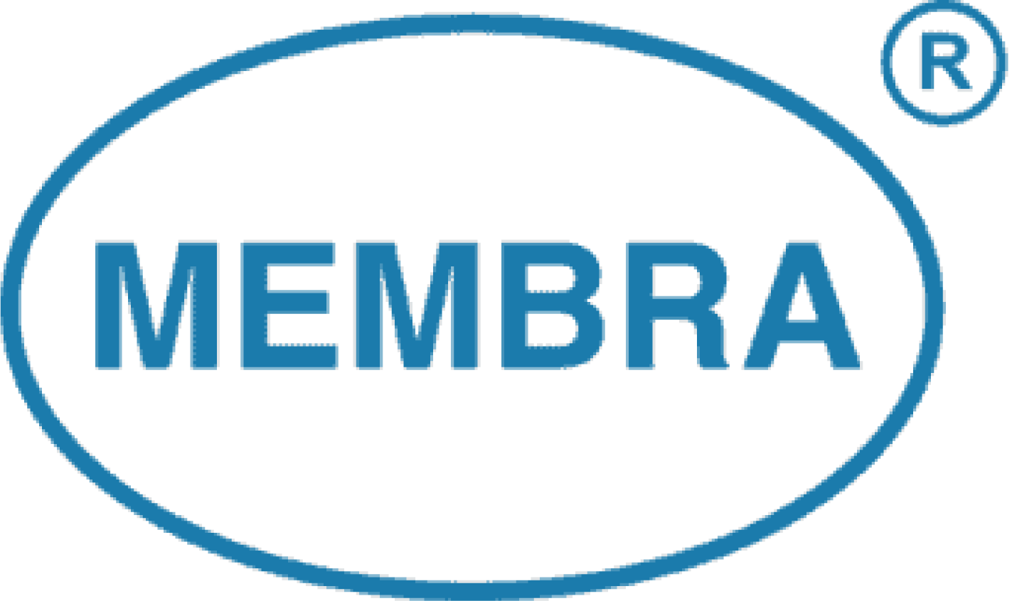 Membrac logo with blue text inside an oval outline and a registered trademark symbol in the top right corner.