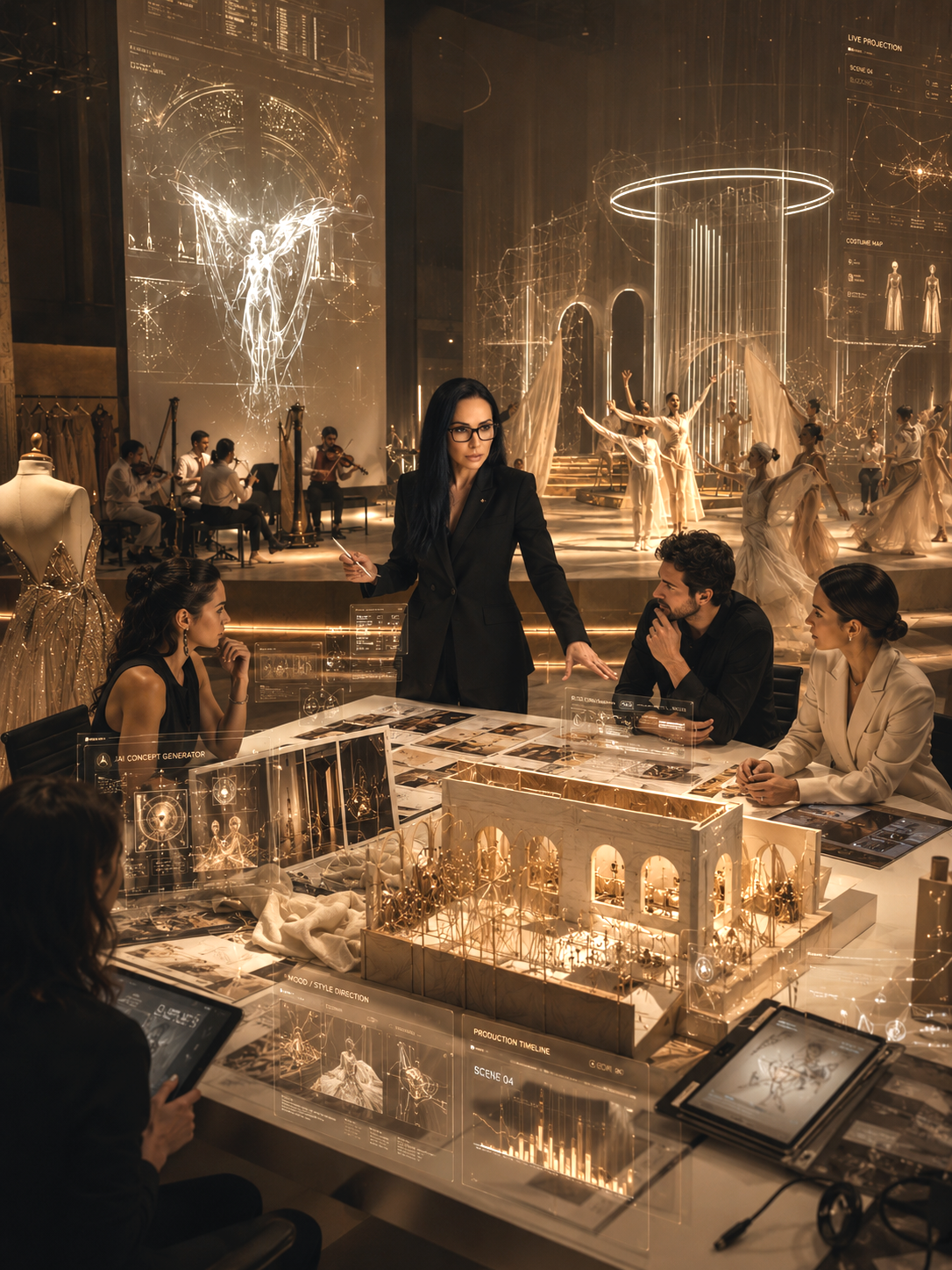 Liyah Creative Show visualizes luxury events, immersive entertainment, and AI-enhanced creative direction in a premium design studio setting.