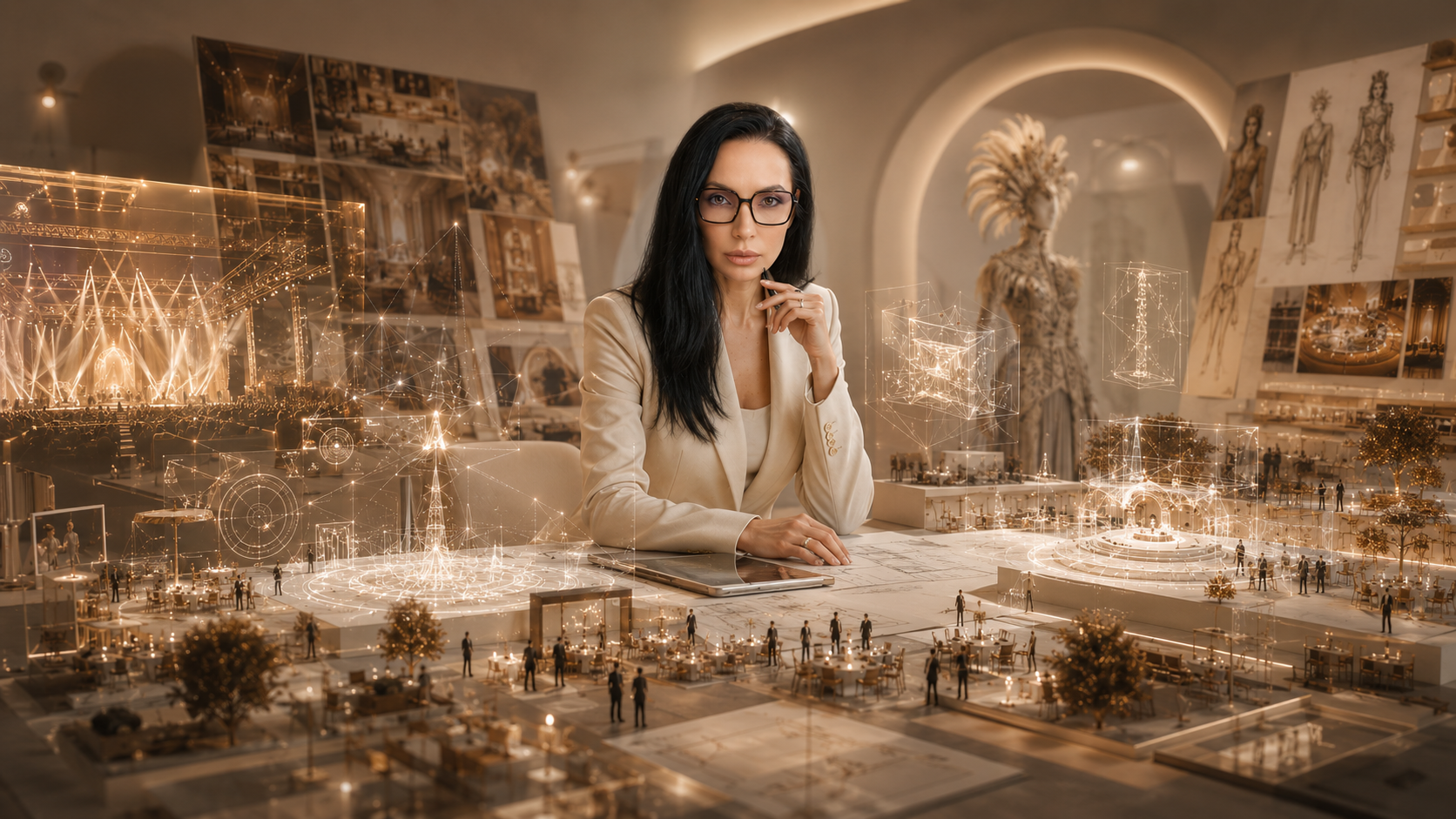 Aaliyah Makhmad, Dubai-based Creative Executive Director, developing AI-assisted concepts for a destination event