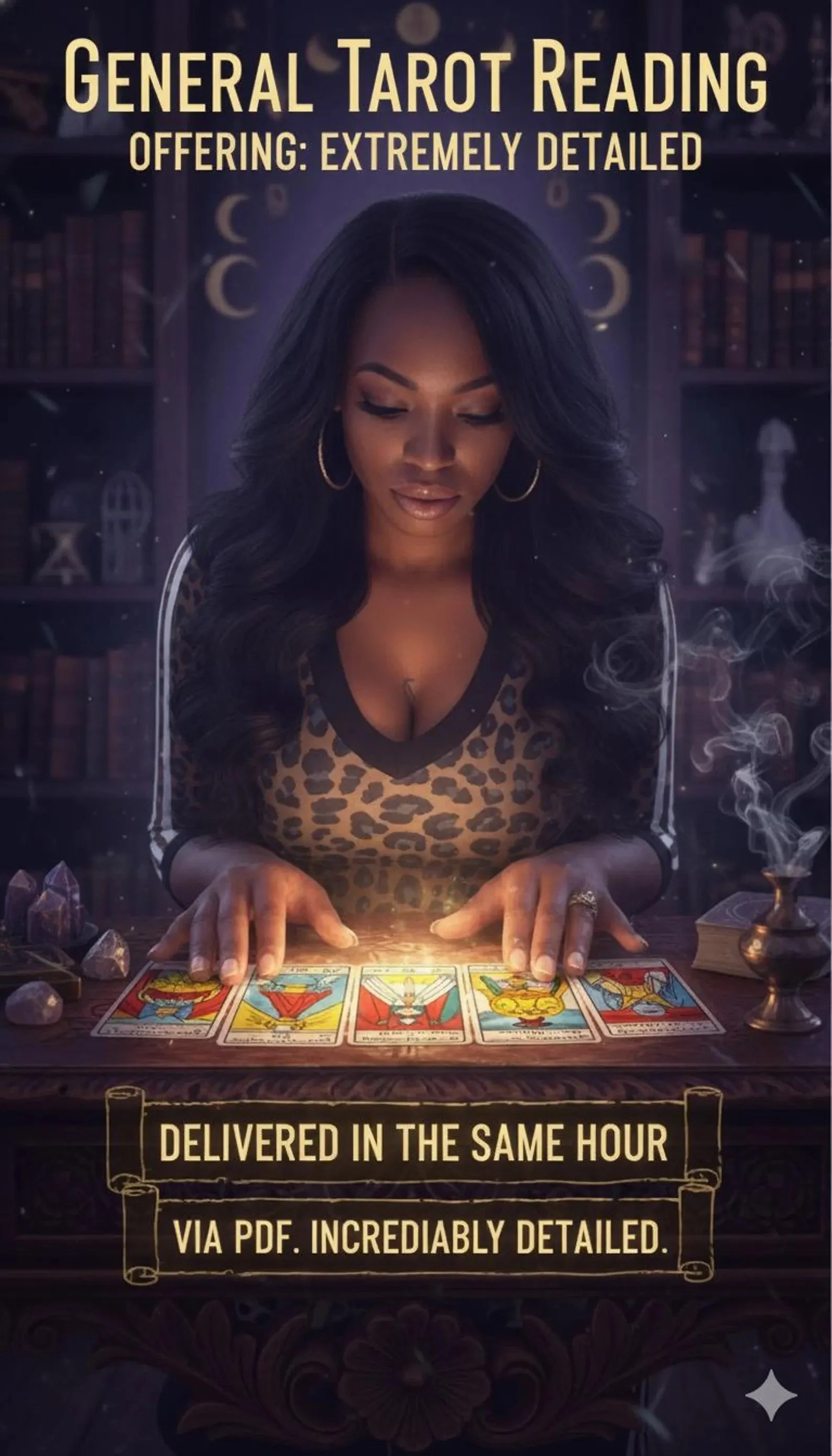 Accurate and extremely detailed Psychic Tarot reading PDF delivery with in the Hour , same day delivery and honest insight