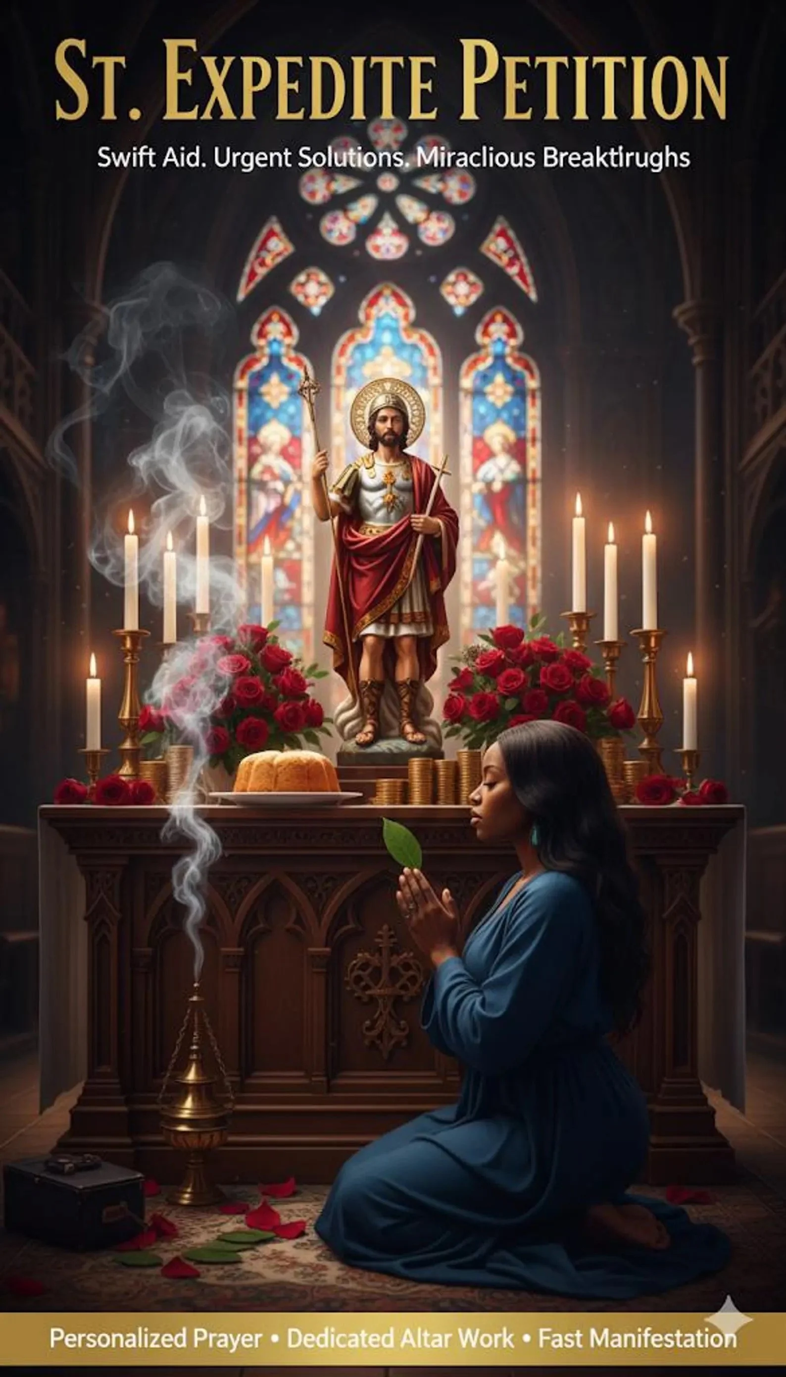 St. Expedite Petition Prayer Service , Tarot insights , candle and altar work- images included