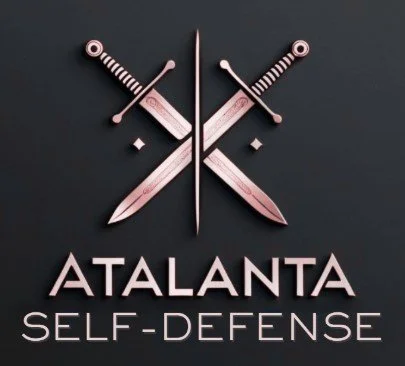 Logo with two crossed swords and the text 'Atalanta Self-Defense'