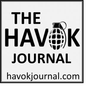 Logo for The Havok Journal featuring text and a grenade illustration.