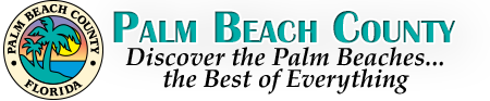 Palm Beach County logo with palm tree and sun
