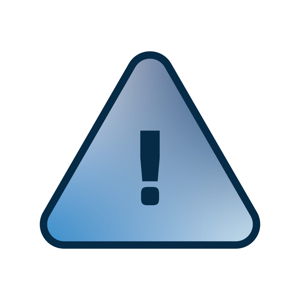 Warning icon with a large exclamation mark inside a triangle.