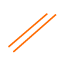 Illustration of a black hairbrush with orange bristles.
