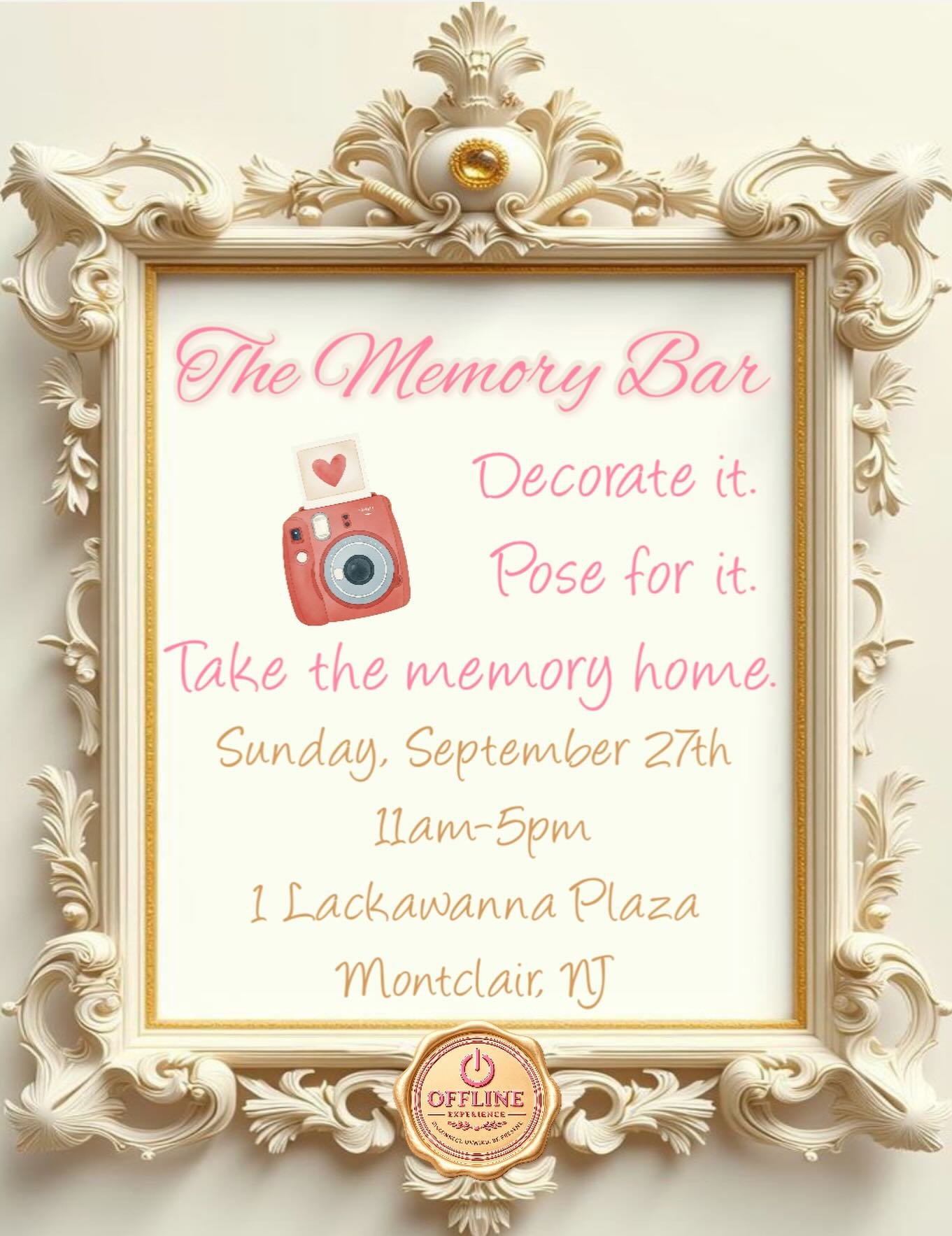 New pop up date and craft alert!
We&rsquo;ll snap a photo of you, and while it prints, you&rsquo;ll make and decorate your own magnetic photo frame! Pop your photo inside and take home a memory you made yourself ✨ 

#montclairnj #diycrafts #thingstod