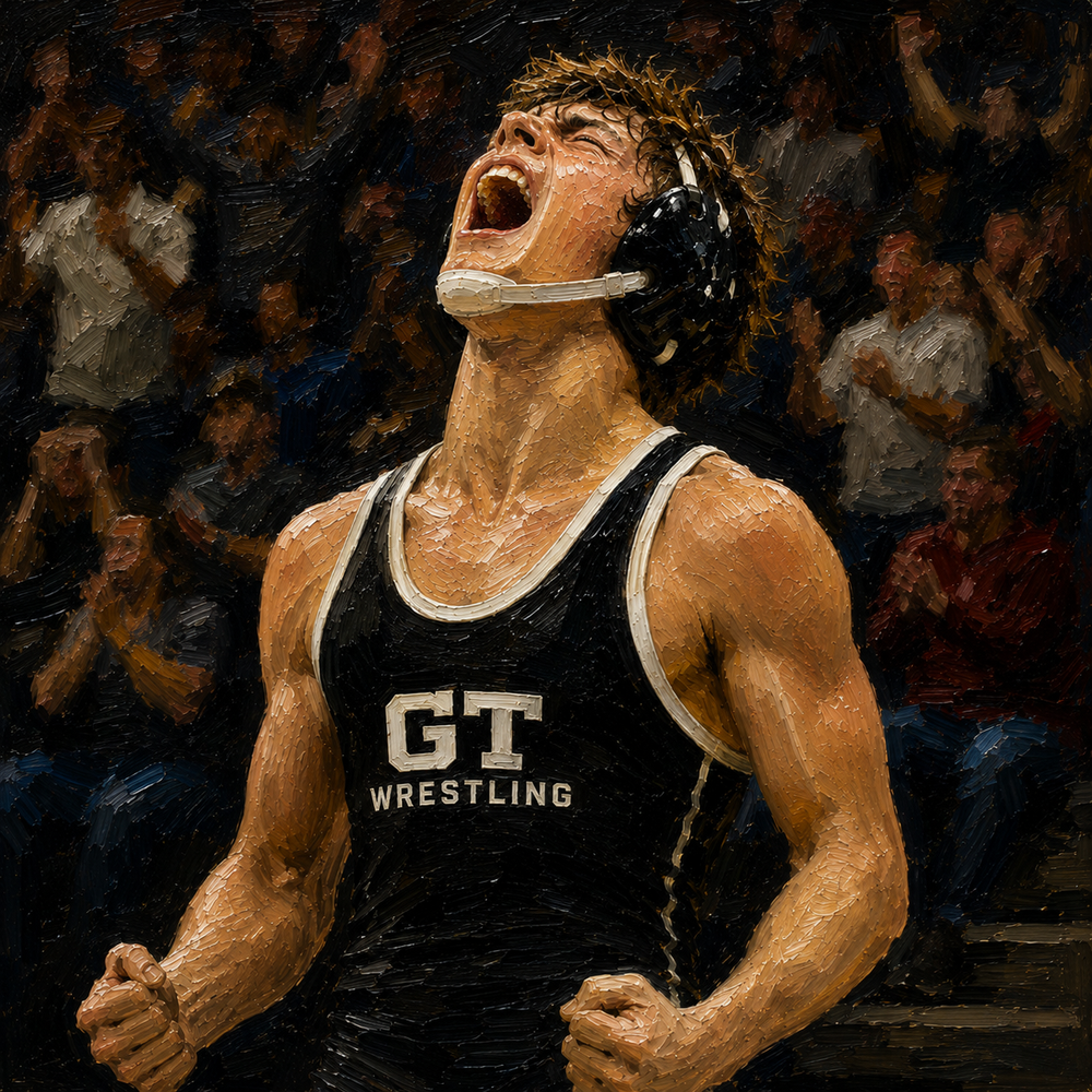 Ground Theory wrestler celebrating a win