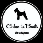 Logo for Chloe in Boots Boutique with a black horse silhouette inside a circle.