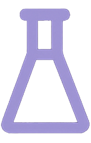 Purple laboratory flask icon