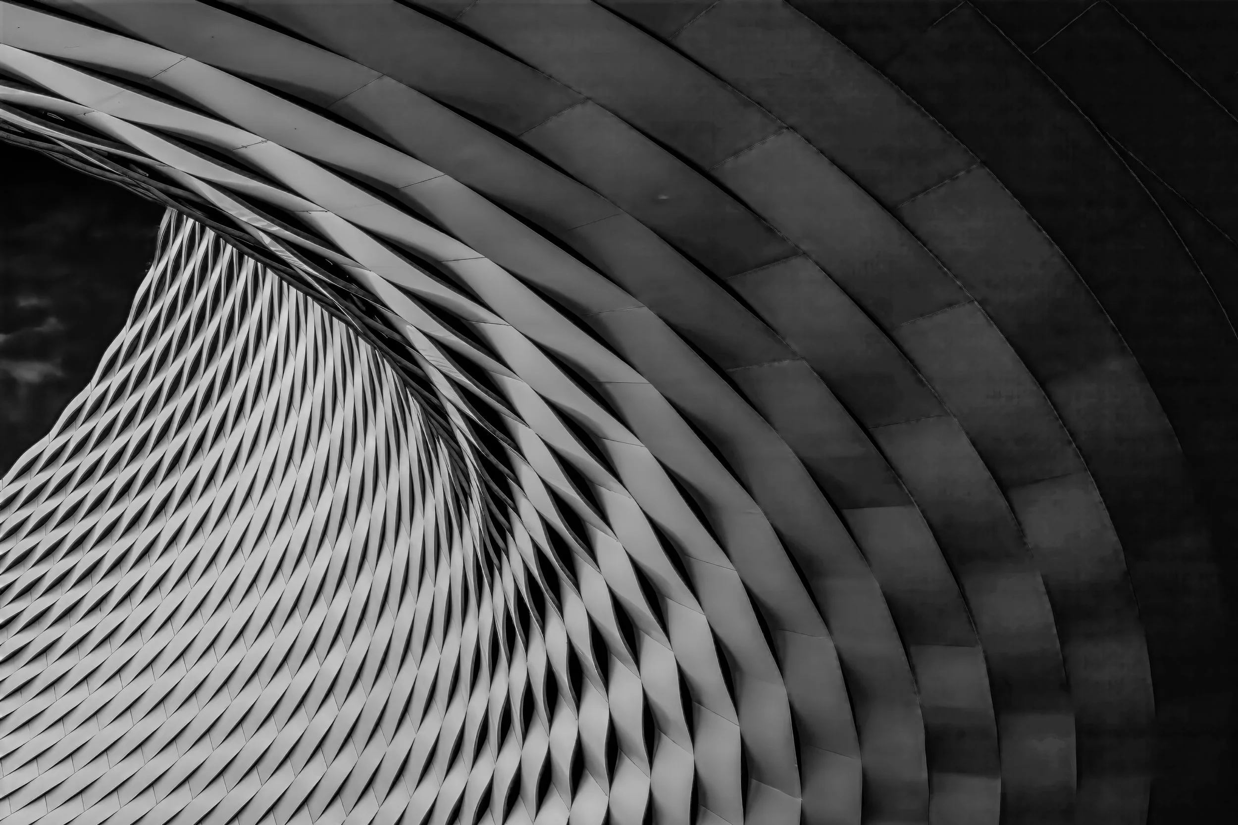 Close-up of a modern architectural building. Basel Exhibition Center