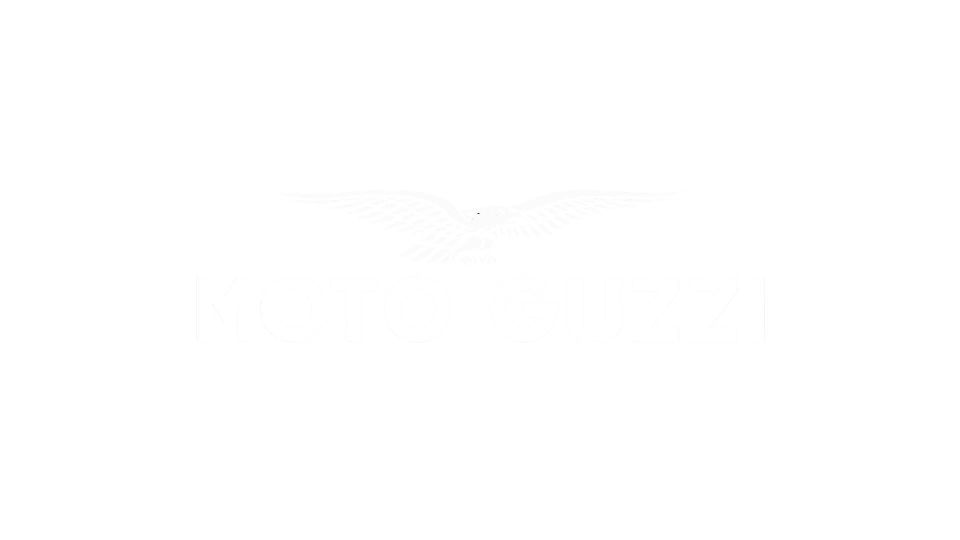 Black background with a white eagle emblem and the words 'MOTO GUZZI' in bold white letters.