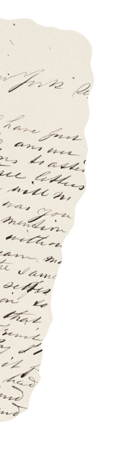 Close-up of a handwritten letter with cursive writing on white paper, showing part of the text.