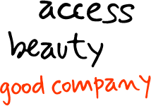 Text saying 'good company' in red handwritten font on a black background.
