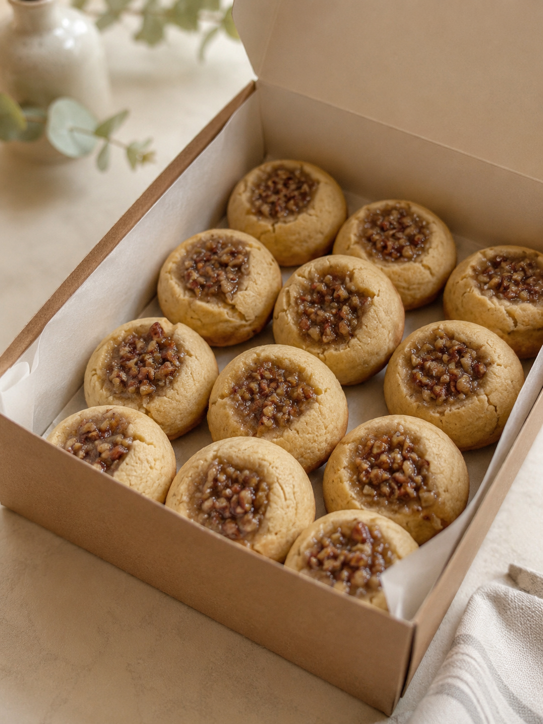 Pecan Minis are bite-sized treats packed with all the rich, buttery flavor of a classic pecan pie in a soft and chewy cookie form. With a sweet caramelized center and tender texture, these cozy little cookies are the perfect combination of nutty crun