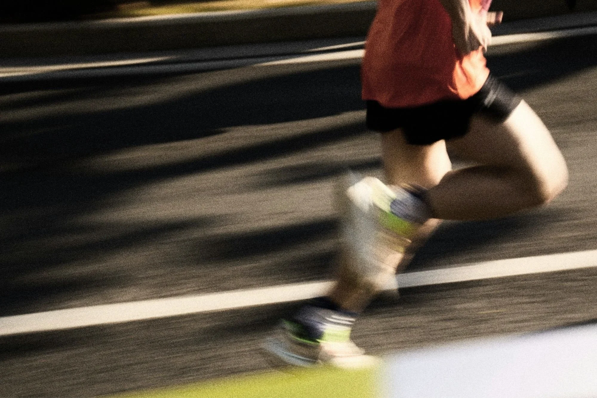Runner in motion during an outdoor training session