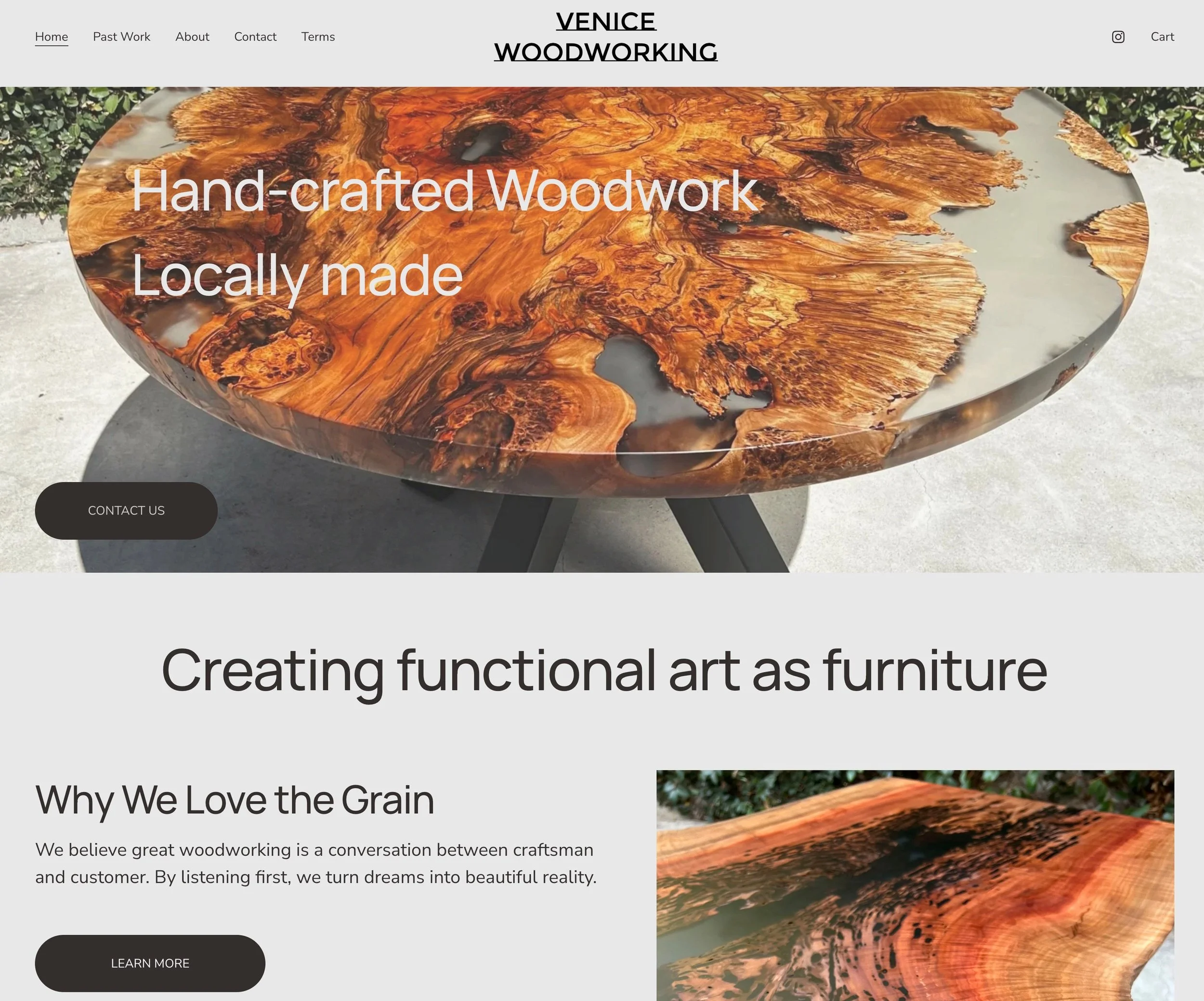 Very happy to share our newly updated website! 🎉 Please take a look, but check it out on a laptop vs. a small phone&hellip;
venicewoodworking.com

An online shop will be coming soon, where you can purchase whatever is in stock: some tables, end-grai
