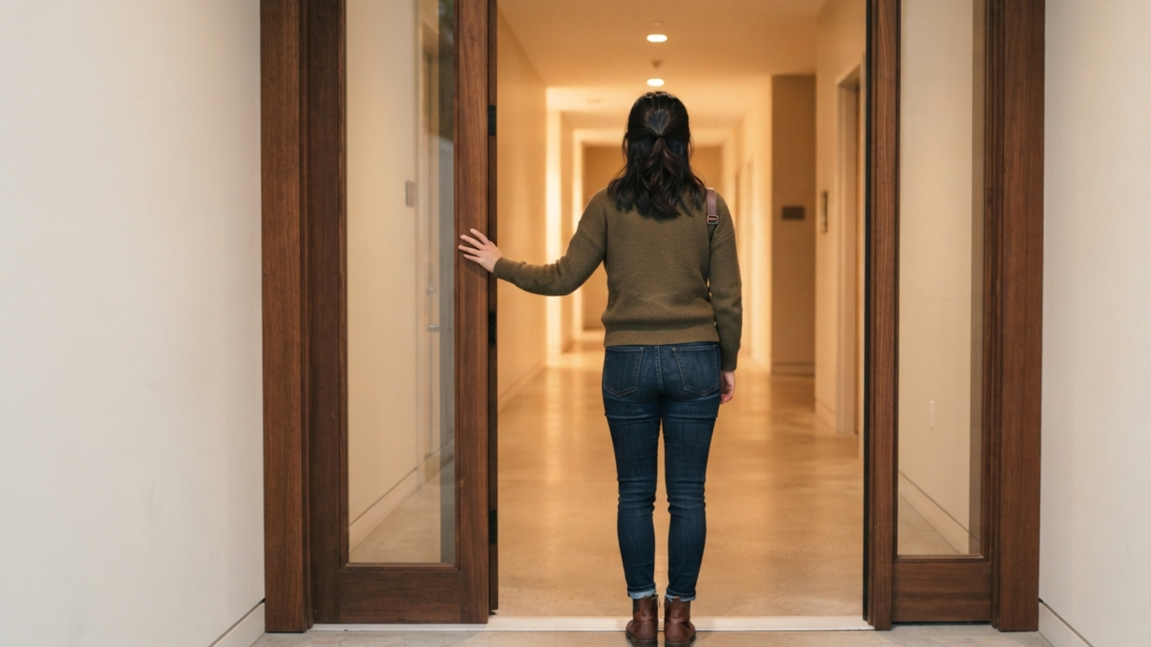 A professional confidently stepping into a new behavioral therapy career after transitioning from another field, holding a certification document