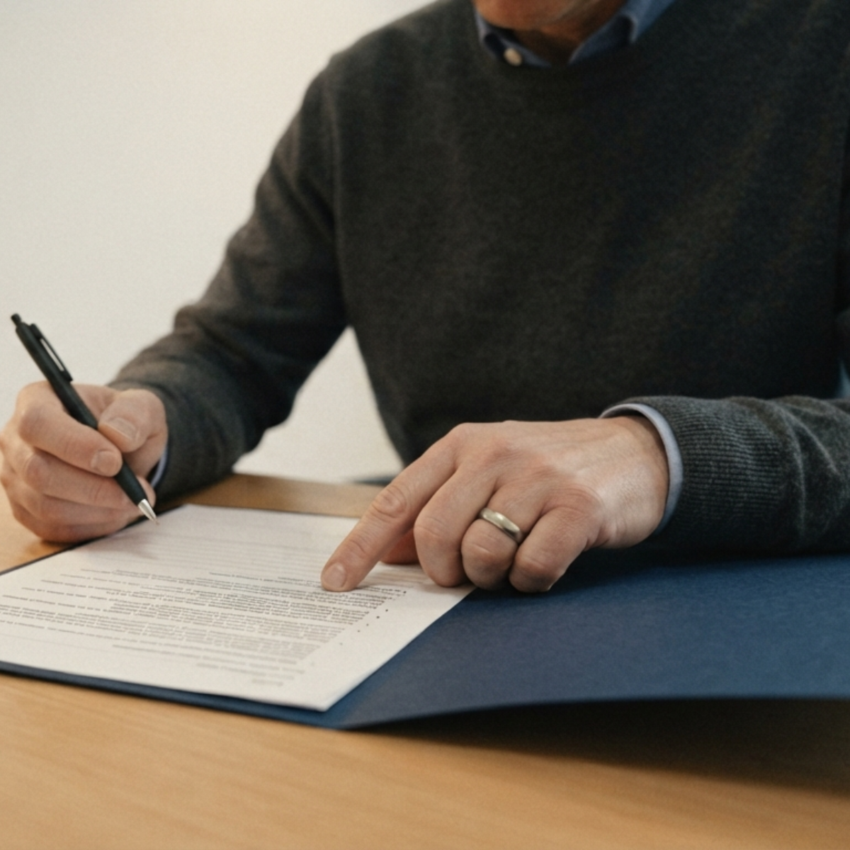 A concerned parent reviewing their child's ABA therapy programme details, asking the right questions about qualifications and supervision