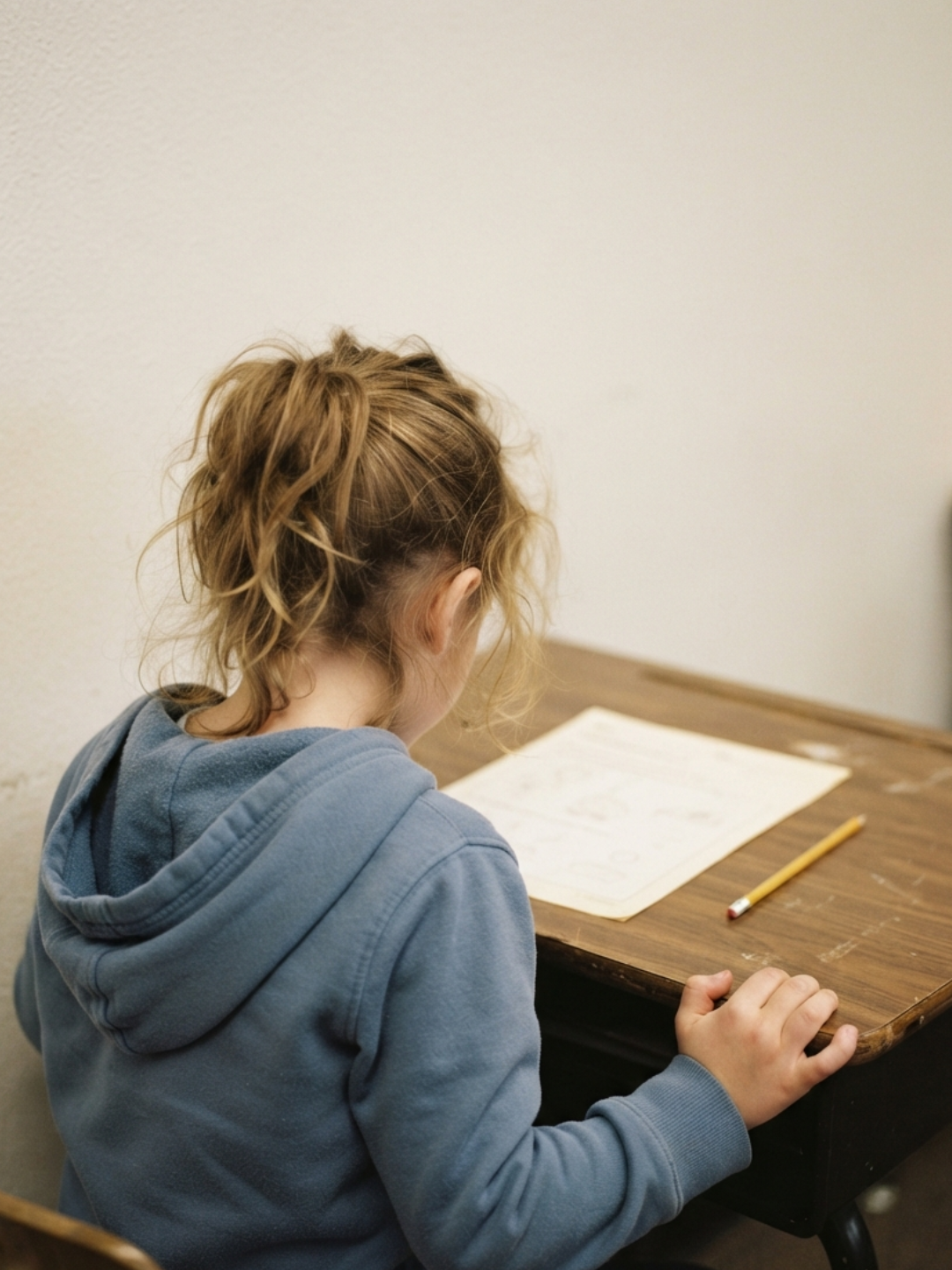 An ABA therapist carefully observing a child's behaviour during a session in the second week of the new school term, noticing signs of dysregulation