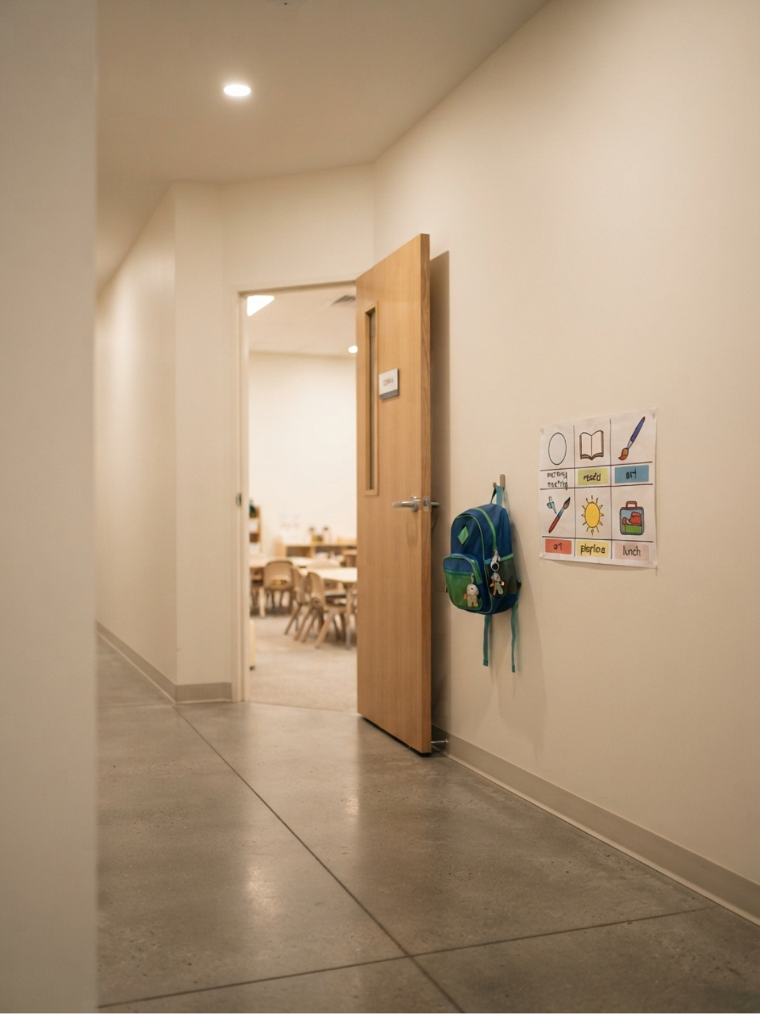 A student with autism arriving back at school after the mid-term break, supported by consistent ABA-informed routines prepared by their teacher and family