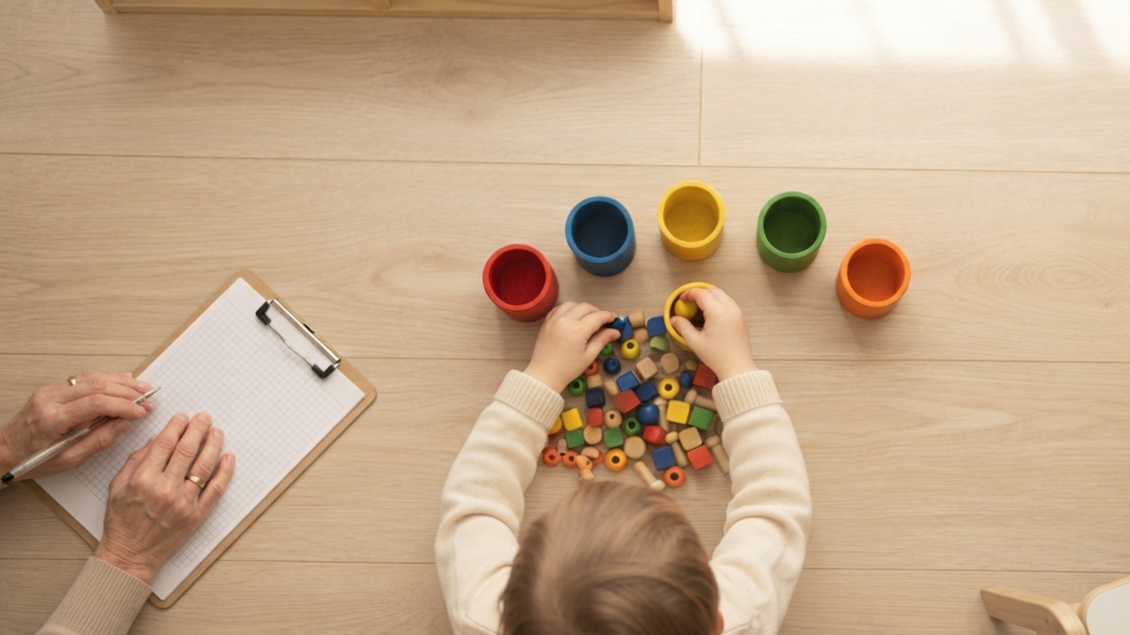 A child engaged in a focused ABA therapy activity at home in Dubai, making the most of quality session time with a NeuroCore therapist