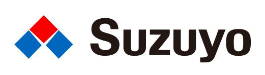 Suzuyo logo with a diamond-shaped graphic in red and blue, and the word 'Suzuyo' in black text.