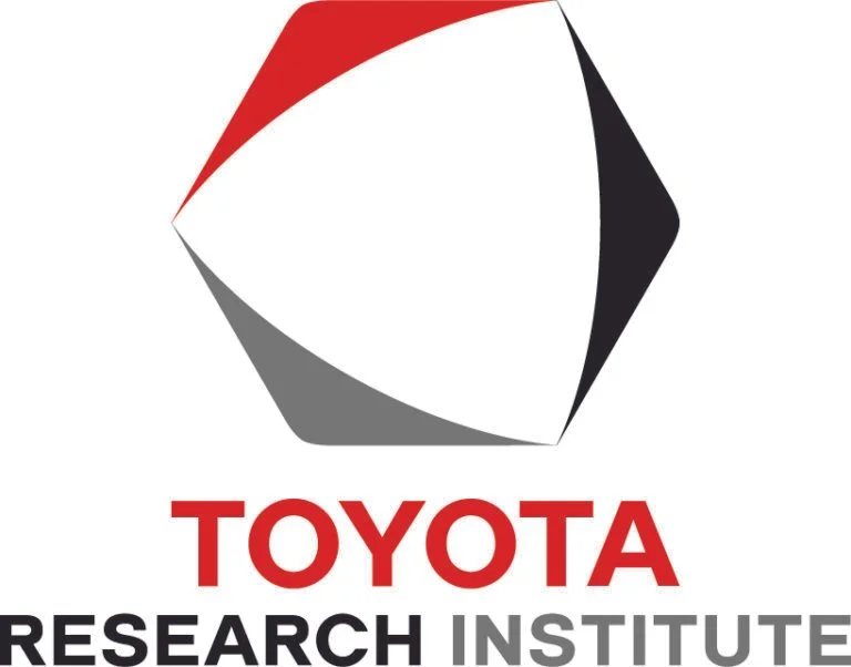Logo of Toyota Research Institute featuring a stylized geometric shape in red, black, and gray, with text reading 'Toyota Research Institute' in red, black, and gray.